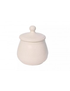 Vas ceramic pentru tutun de pipa cu umidificator White Cracked / Chacom