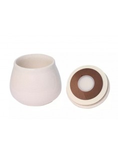 Vas ceramic pentru tutun de pipa cu umidificator White Cracked / Chacom 2