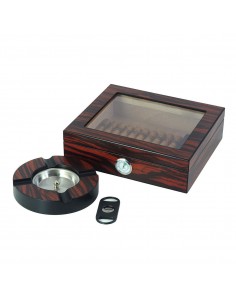 Set umidor tigari de foi (scrumiera+cutter) Ebony 1158 "Andreas"