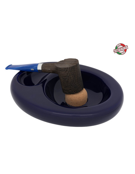 Scrumiera ceramica pipa Blue Cobalt / Chacom