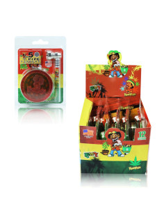 Set mini pipa sticla si grinder plastic Honeypuff 2
