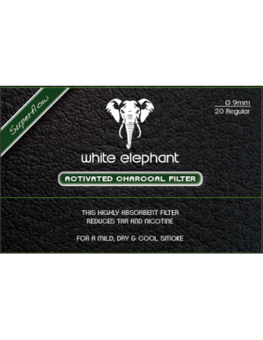 Filtre pipa 9mm Activate Charcoal White Elefant (20)